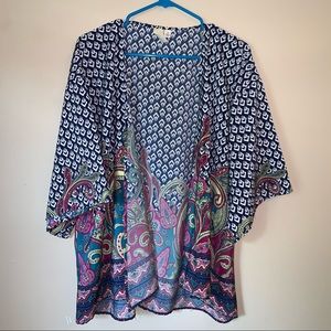 Anthropologie multicolored open front cardigan